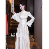 緹蜜爾結(jié)婚母親禮服冬天冬季伴娘服禮服加絨加厚2025新款姐妹團(tuán)伴娘裙秋 1012中長(zhǎng)款A(yù) 加絨款 XS