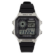 卡西歐（CASIO）100米防水世界時(shí)間:鋼帶運動(dòng)手表男AE-10WHD-1A:狂飆同款官方旗艦 AE-1200WH-1C:銀色表框