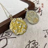 KZD老鳳凰999描金足銀九尾狐吊墜女狐貍娘娘琺瑯純銀項(xiàng)鏈旺桃花掛毛 KZD描金狐貍吊墜+項(xiàng)鏈一條