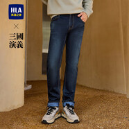 HLA海瀾之家牛仔褲男三國(guó)演義大碼直筒褲五袋款褲子男 牛仔藍(lán)過(guò)渡色（深）5F XL 180/88A(XL)推薦72-78kg