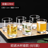VTyee加厚耐熱玻璃杯泡茶杯牛奶果汁杯大號(hào)啤酒杯圓形直身杯威士忌酒杯 直身杯圓矮220ml 6只裝