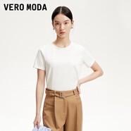 VEROMODAT恤女2025春季新款純棉純色百搭基礎(chǔ)T恤 本白色 圓領(lǐng) XS