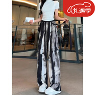 紅蜻蜓（RED DRAGONFLY）芍藥褲2024年新款褲子女2024新款夏天女士夏季薄款女生中國風裝新 煙雨江南 S(80-95斤)小個子適合156cm以下