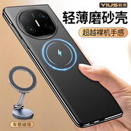 毅美【磁吸無(wú)線(xiàn)充】適用華為matex5手機殼超薄半包mate X5單后殼x6折疊屏m磨砂mx3硬殼套metex商務(wù)風(fēng) 單后殼丨巖砂黑+車(chē)載支架 Mate X5