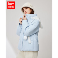 IEF/愛(ài)依服2025冬季新款日系甜美減齡可愛(ài)少女風(fēng)保暖百搭棉衣外套 淺藍 S