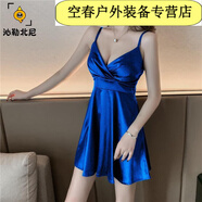 芮帕女裝服裝深V露胸連衣裙性感夜總會(huì)夜場(chǎng)吊帶夜店低胸短裙子 豹紋 S 藍(lán)色花 4XL 150