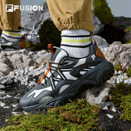 FILAFUSION 斐樂潮牌男鞋2025夏季新款戶外運動鞋輕便透氣休閑漫游鞋 黑/白中白-BB 39