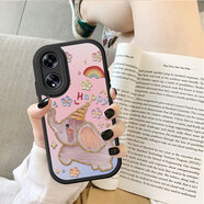 白樸達 【萌趣暴擊100%】小羊皮適用OPPOA1 5G手機殼PHS110新男女款動(dòng)漫軟殼創(chuàng  )意可愛(ài)百搭小眾保護套精孔 黑色【PW3彩虹小粉象】小羊皮 OPPOA1-5G