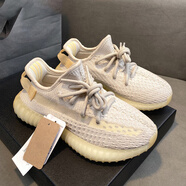 OLOME奢椰子鞋350新款莆田男鞋子網(wǎng)面透氣情侶男女休閑運動(dòng)慢跑鞋 白黃色(旗艦版) 36