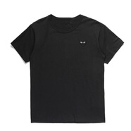 CdG Play川久保玲日版潮牌刺繡紅心愛心短袖T恤打底衫男女款圓領(lǐng)純棉 黑+黑心 黑+黑心 S