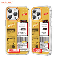 mutural適用iPhone15防摔涂鴉 標簽iPhone14pro環(huán)型氣囊iPhone15promax防滑潮流 新潮黃 iPhone14
