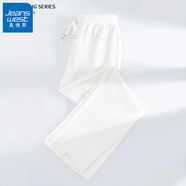 真維斯奧粒絨拼接直筒褲女2026年冬季新款加絨加厚時(shí)尚顯瘦休閑褲子GX 2025秋-奶芙條直筒褲-米白-純色 S