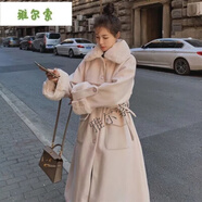 雅爾索敬酒服新娘冬季外套毛呢女長款年新款加絨加厚派克棉服結婚 米白色 3XL 建議160-180斤