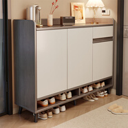 佳家林實(shí)木鞋柜家用簡(jiǎn)易多層收納柜客廳門(mén)口陽(yáng)臺防塵儲物鞋柜 【高密度板】灰色80*32*100 實(shí)惠【自行安裝】