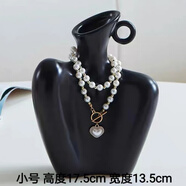 勤凱創(chuàng)意人體造型藝術花瓶客廳插花花器家居酒柜裝飾品小眾擺件感 鎖骨女神黑色小號(帶精美項鏈)