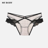 mybody 商場同款內(nèi)褲女純欲豹紋性感V型腰透氣中低腰三角褲 英文字母 L