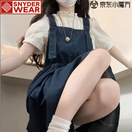 SNYDER WEAR兩件/套裝甜美學(xué)院風(fēng)復(fù)古減齡牛仔背帶連衣裙女學(xué)生+立領(lǐng)短袖襯衫 【單件】立領(lǐng)襯衫 XL