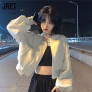 Jret小眾短款外套女夏季寬松韓版修身小外套女百搭炸街洋氣氣質(zhì)夾克衫 輕柔白(夏季) 薄款 L [建議110-125斤]