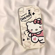 尚閃千適用于OPPOR17可愛(ài)帕恰狗卡通KT貓直邊磨砂硅膠軟套情侶男女款全包防摔 【腮紅KT貓】軟殼 R17