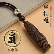 正宗文萊沉香貔貅 男士女項鏈 本命佛12生肖文殊虛空藏菩薩木質(zhì)吊 DZ38-文萊沉香貔貅吊墜(兔)文殊