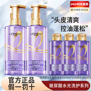 歐萊雅巴黎歐萊雅玻尿酸洗發(fā)水露紫瓶控油止癢蓬松女士改善毛躁洗頭膏 洗發(fā)水440ml*2+乳100ml*3