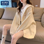 棉致衛(wèi)衣外套女2025春秋新款學(xué)生寬松百搭慵懶風(fēng)小個(gè)子 灰色[冬季] 加絨 M _[建議100-115斤]