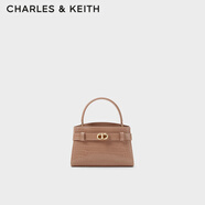 CHARLES&KEITH鱷魚紋凱莉包手提斜挎婚包包女包生日禮物七夕禮物CK2-50270880-1 BLUSH淺紅色 S