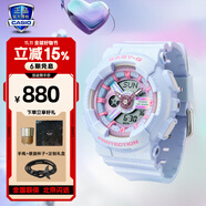 卡西歐（CASIO）手表女G-SHOCK和BABY-G系列運動石英表送女生禮物學生送人 BA-110FH-2A藍色款