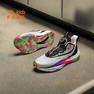 安踏（ANTA）兒童運動鞋男大童鞋2025春季新品氮科技旋鈕高幫青狂Elite籃球鞋 安踏白/黑/銀-2 42