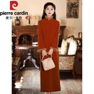 皮爾卡丹（pierre cardin）新中式旗袍冬季加絨加厚長(cháng)款2025春秋新款女長(cháng)袖敬酒服新娘中國風(fēng) 柿柿如意 加絨加厚 S