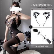 南極人（Nanjiren）情趣內衣性感誘惑純欲睡衣制服裝女調情調情大碼套裝 束身吊帶馬甲+發(fā)箍+手拍 均碼 (80-140斤)