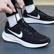 耐克（NIKE）官方 艦店男鞋 2025秋季新款網(wǎng)面輕便休閑鞋子透氣運(yùn)動(dòng)跑步鞋 革命系列/經(jīng)典黑白/建議拍大半碼 40.5 (255mm)