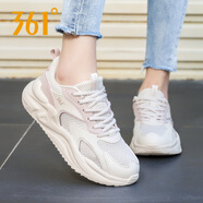 361°女鞋運(yùn)動(dòng)鞋2025秋季新款網(wǎng)面透氣跑鞋軟底休閑鞋緩震跑步鞋女 6702F白/清新粉 40