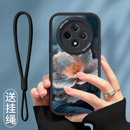 屹川 適用oppoa3/pro手機殼 OPPOA3活力版全包防摔網(wǎng)紅新款皮紋硅膠軟殼望舒金蓮女款 【酷炫黑】落蝶牡丹-贈保護膜+掛繩 oppoa3pro