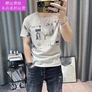 夢夢奇麻布衣服男裝麻料上衣天絲麻t恤男印花短袖體恤棉麻男士半袖 G60短袖杏色 M