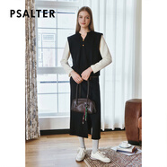 詩篇（PSALTER）專選時尚小V領撞色拼接假兩件針織套頭衛(wèi)衣女2025春新款 黑色 38