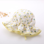 忻悅晴嬰兒帽子春秋可愛(ài)公主漁夫帽男女童夏季遮陽(yáng)雙面盆帽（6-24個(gè)月） PTT423純棉穗穗抽繩黃色 6個(gè)月-2歲-頭圍44-52cm