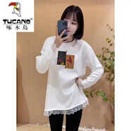 啄木鳥（TUCANO）蕾絲花邊長袖T恤女歐洲站韓系春秋寬松棉高品質(zhì)打底衫內(nèi)搭上 白色(油畫馬) L