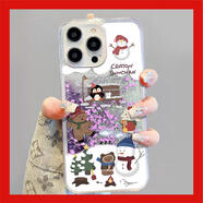 彩媛櫻貓咪適用vivox100手機殼s18新款x90保護套s17pro新款x80pro全包iqooneo9小米13硅膠iqoo12流沙find XWNNB254雪人-透明-紫色沙 vivoX100