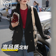 翊尚美休閑小西裝外套女春季新款設計感小西服職場通勤穿搭小個子女裝 黑色 【高品質免燙抗皺面料】 M 【推薦90-105斤】