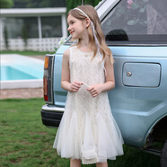 迪士尼女童公主裙子連衣裙子女童夏裝2025夏季新款新品連衣裙兒童裝衣服