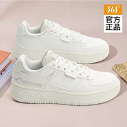 361°女鞋運動(dòng)鞋2025春季新款厚底百搭休閑鞋子防滑減震高幫板鞋女 6604F羽毛白/光子灰 40