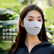 OhSunny防曬口罩夏女透氣護眼角防紫外線防曬面罩男 SLF5M136WT 云霜灰 M