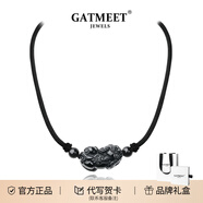 GATMEET招財(cái)貔貅項(xiàng)鏈女男情侶款黑曜石鎖骨鏈送女友生日畢業(yè)禮禮物靜風(fēng)格 黑色