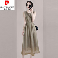 皮爾卡丹（pierre cardin）【1343人好評】法式感氣質(zhì)無(wú)袖中長(cháng)裙2025夏季新款顯瘦女裝溫柔風(fēng) 圖片色 S 【建議80-95斤】