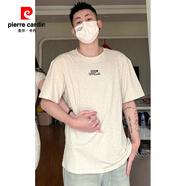 皮爾卡丹（pierre cardin）小眾設(shè)計感情侶裝夏季2025韓版短袖T恤女連衣裙法式一裙一衣ins潮 男上衣(燕麥色)版 XL