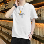 西域駱駝（VANCAMEL）短袖t恤男潮流寬松男士純棉短袖圓領(lǐng)休閑半袖打底衫男 白色 3XL 