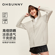 OhSunny防曬衣女春夏護臉透氣防紫外線(xiàn)大帽檐寬松戶(hù)外連帽外套防曬服 氣質(zhì)灰 M