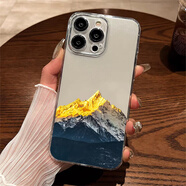 日照金山風(fēng)景雪山適用iPhone15蘋(píng)果16promax手機殼12鏡面13軟14女 透明 金黃雪山 iPhone 6s Plus