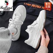 西域駱駝男鞋夏季2025鞋子男潮流運動(dòng)百搭平板鞋休閑皮鞋男款潮鞋 DH06純白-駱駝官方品牌旗艦 39